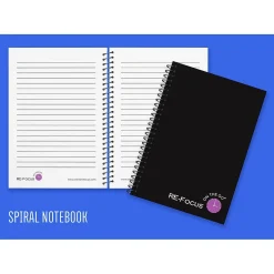 Notepads|RE-FOCUS THE CREATIVE OFFICE on the GO Notepad, College Ruled, Black, 142 Sheets/Pad (88001)