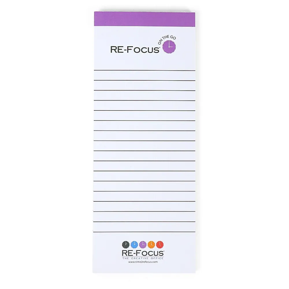 Notepads|RE-FOCUS THE CREATIVE OFFICE on the GO Notepad, 3.5" x 9", College Ruled, 50 Sheets/Pad, 3 Pads/Pack (83001)