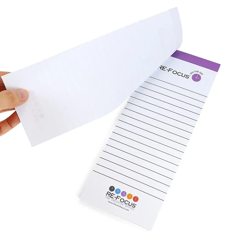 Notepads|RE-FOCUS THE CREATIVE OFFICE on the GO Notepad, 3.5" x 9", College Ruled, 50 Sheets/Pad, 3 Pads/Pack (83001)