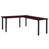 L-Desks*Regency Kee 72" L-Desk with 42" Return, Mahogany/Black (ML722442MHBPBK)