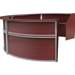 Office Desks*Regency Marque 142"W Curved Reception Desk Workstation, (77294MH) Mahogany