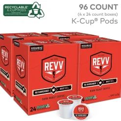 Revv Coffee No Surrender Coffee Keurig® K-Cup® Pods, Dark Roast, 96/Carton (6873CT)