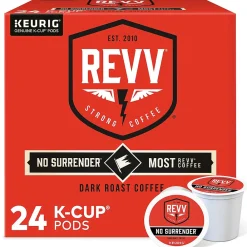 Revv Coffee No Surrender Coffee Keurig® K-Cup® Pods, Dark Roast, 24/Box (6873)