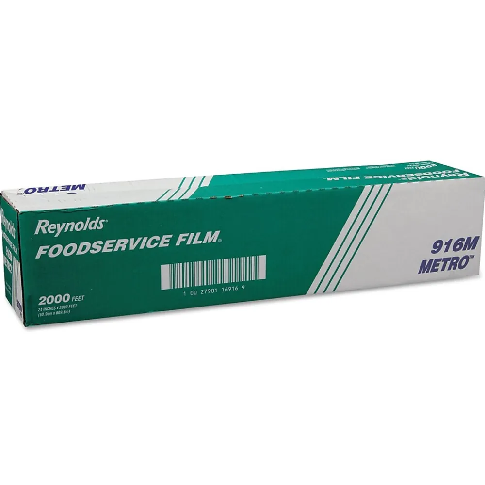 Reynolds Wrap® Metro Light-Duty Pvc Film Roll W/cutter Box, 24" X 2000 Ft, Clear