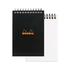 Notepads|Rhodia Wirebound Notebooks Graph 4 In. X 6 In. Black [Pack Of 5] (5PK-135009)