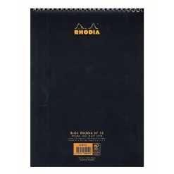 Notepads|Rhodia Wirebound Notebooks Ruled 8 1/4 In. X 12 1/2 In. Black (185019)