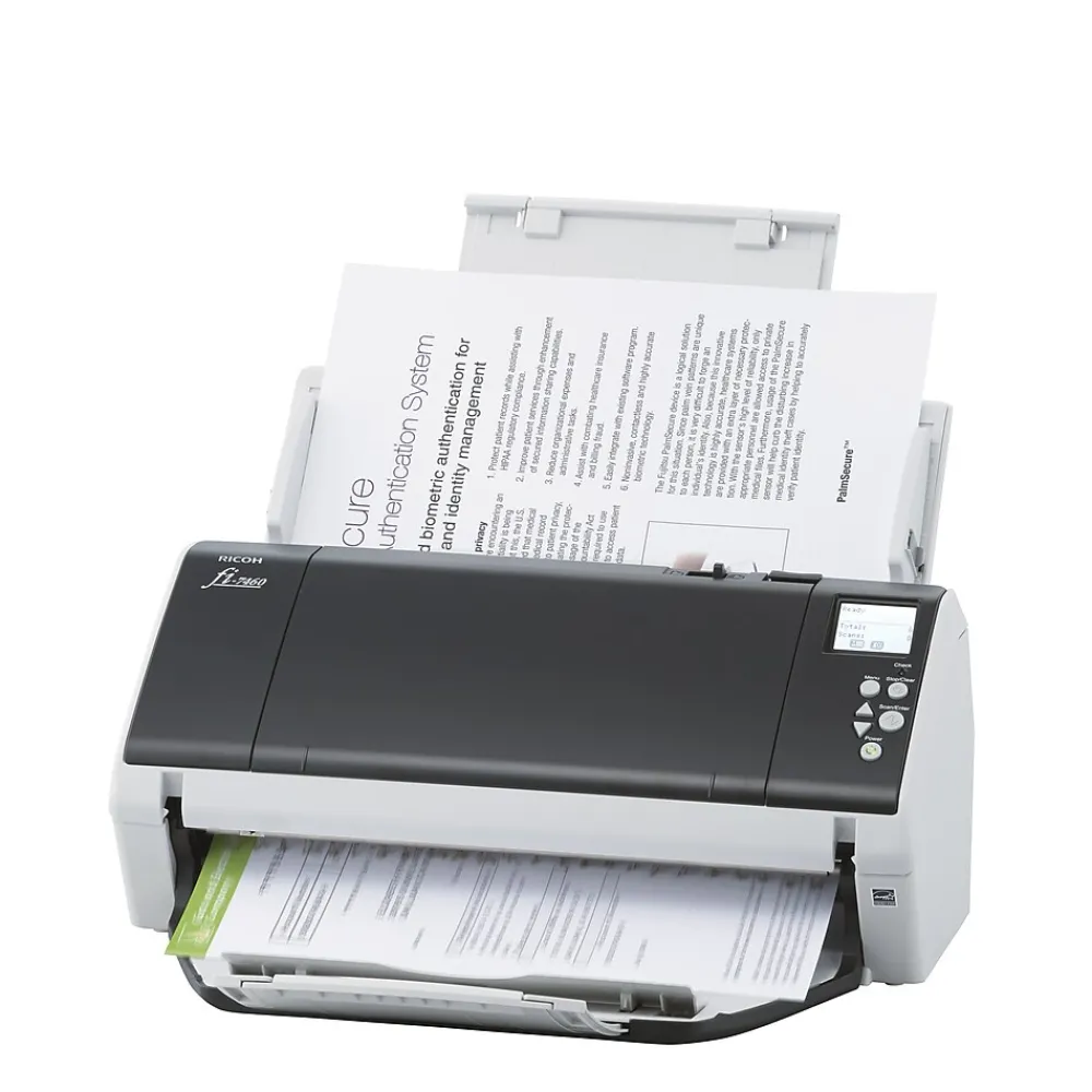 Ricoh fi-7460 PA03710-B055 Duplex Document Scanner, Black/White
