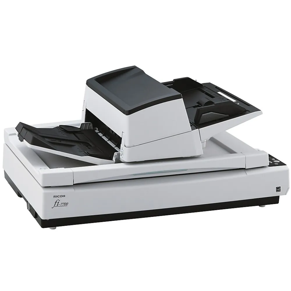 Ricoh fi-7700 PA03740-B005 Duplex Flatbed Document Scanner, Black/White
