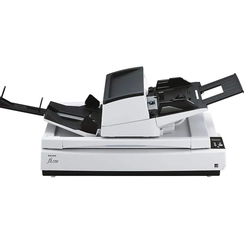 Ricoh fi-7700 PA03740-B005 Duplex Flatbed Document Scanner, Black/White