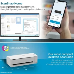 Ricoh ScanSnap IX1300 Wireless Duplex Document Scanner, White (PA03805-B005)