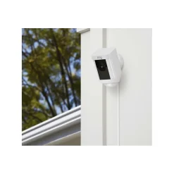 Ring Spotlight WiFi Indoor/Outdoor Cam, Wired (Plug-In), White (8SH1P7-WEN0)