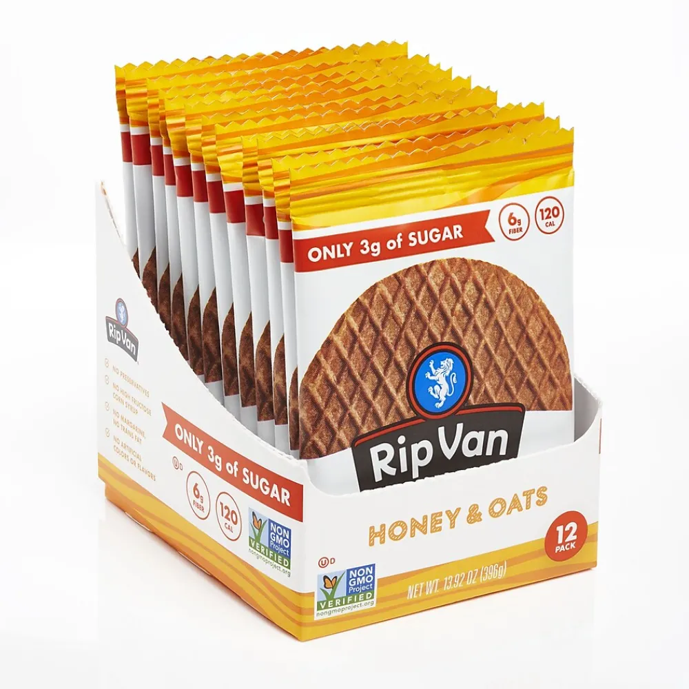 Rip Van Wafels Honey and Oats Stroopwafels, 1.16 oz., 12 Packs/Box, 12/Box (RVW00336)
