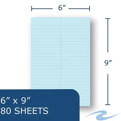 Notepads|Roaring Spring Paper Products Roaring Spring Enviroshades Steno Notebook, 6" x 9", 80 Sheets/Pad, Gregg Ruled, Recycled Blue Paper, 4 Books/Pk (12284)
