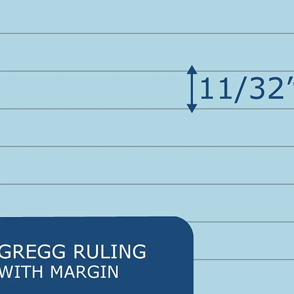 Notepads|Roaring Spring Paper Products Roaring Spring Enviroshades Steno Notebook, 6" x 9", 80 Sheets/Pad, Gregg Ruled, Recycled Blue Paper, 4 Books/Pk (12284)