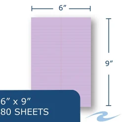 Notepads|Roaring Spring Paper Products Roaring Spring Enviroshades Steno Notebook, 6" x 9", 80 Sheets/Pad, Gregg Ruled, Recycled Orchid Paper, 4 Bks/Pk (12264)