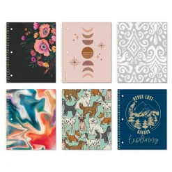 Subject Notebooks|Roaring Spring Paper Products Studio Series 1-Subject Notebooks, 9" x 11", College Ruled, 70 Sheets (11323)