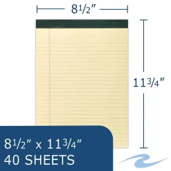 Notepads|Roaring Spring Paper Products Recycled Legal Pad, 8.5" x 11.75", 40 Sheets/Pad, Canary (74712)