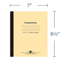 Composition Notebooks|Roaring Spring Paper Products 1-Subject Composition Notebooks, 7" x 8.5", Wide Ruled, 48 Sheets, Brown (77308)