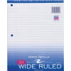 Filler Paper|Roaring Spring Paper Products Wide Ruled Filler Paper, 8" x 10.5", 3-Hole Punched, 200 Sheets/Pack (20020)
