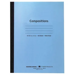 Composition Notebooks|Roaring Spring Paper Products 1-Subject Composition Notebook, 8" x 10.5", Wide Ruled, 48 Sheets, Assorted Color (ROA77501)