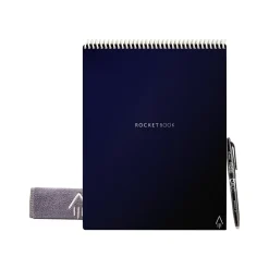 Notepads|Rocketbook Flip Smart Notepad, 8.5" x 11", Lined/Dot Grid Ruled, Blue, 16 Sheets/Pad (FLP-L-RC-CDF-FR)