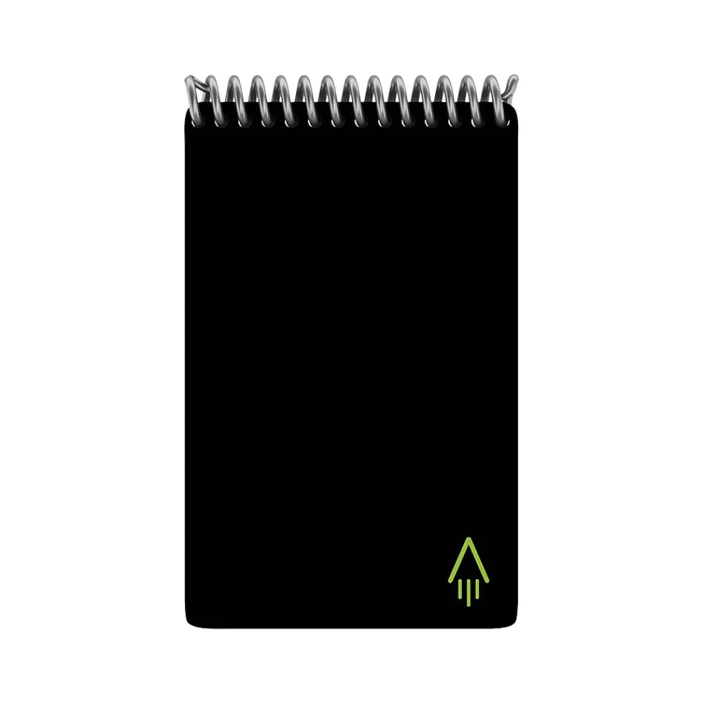 Notepads|Rocketbook Mini Smart Notepad, 3.5" x 5.5", Dot Grid Ruled, Black, 24 Sheets/Pad (EVR2-M-RC-A-FR)