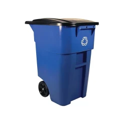Brute Polypropylene Recycling Container, 50 Gallon, Blue (FG9W2773BLUE)<Rubbermaid Clearance