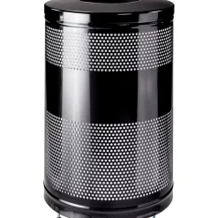 Classics Open-Top Receptacle, 25 Gallons, Black, 35 1/2"H x 18"Diameter<Rubbermaid Best