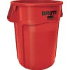 ® Commercial Brute Vented Trash Receptacle, Round, 44 gal, Red (FG264360RED)<Rubbermaid Online