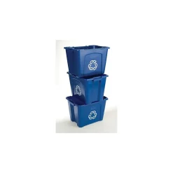 Commercial Products Plastic Recycling Bin, 14 Gallon, Blue (FG571473BLUE)<Rubbermaid Sale