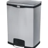 Commercial Slim Jim Metal End Step Trash Can, 24 Gallon, Black<Rubbermaid Best