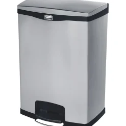 Commercial Slim Jim Metal End Step Trash Can, 24 Gallon, Black<Rubbermaid Best