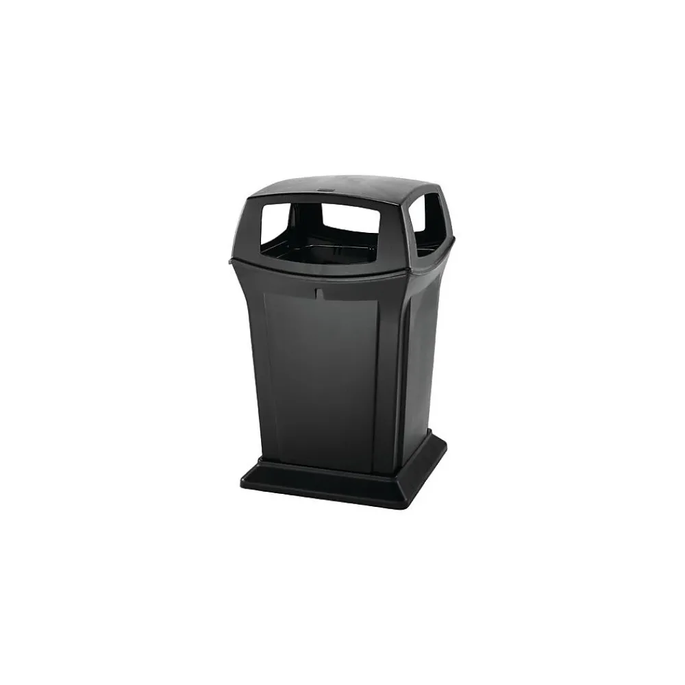 Fire-Safe Ranger Outdoor Trash Can w/Lid, Black Resin, 45 Gal. (FG917388BLA)<Rubbermaid New