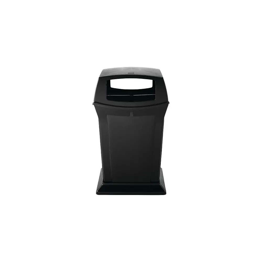 Fire-Safe Ranger Outdoor Trash Can w/Lid, Black Resin, 45 Gal. (FG917388BLA)<Rubbermaid New