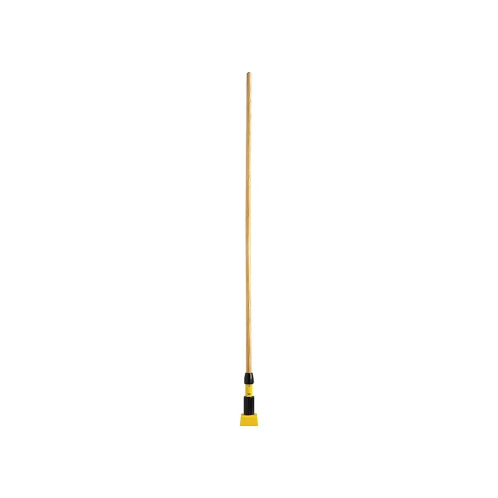 Gripper 60" Wood Wet Mop Handle, Yellow/Natural (FGH216000000)<Rubbermaid New