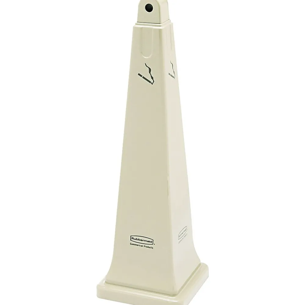 Groundskeeper Cigarette Waste Collector, 12-/14"x12-1/4"x39-7/16", Beige<Rubbermaid