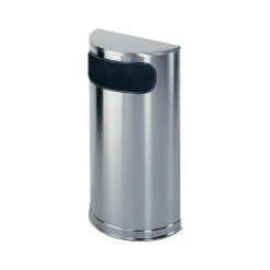 Half Round Indoor Trash Can w/ no Lid, Stainless Steel Metal, 9 Gal. (FGSO8SSSPL)<Rubbermaid Clearance