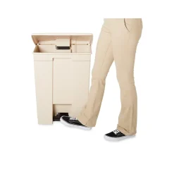 Indoor Step Trash Can, Beige Plastic, 18 Gal. (FG614500BEIG)<Rubbermaid Hot