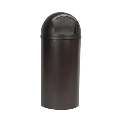 Marshal Classic Container, Round, Polyethylene, 15 Gallon, Brown<Rubbermaid Online
