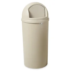 Marshal Dome Top Plastic Trash Can, 15 gal. (FG816088BEIG)<Rubbermaid Best