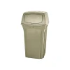 Ranger Fire-Safe Trash Can Container, Square, Plastic, Beige, 35 Gallon (FG843088BEIG)<Rubbermaid Hot