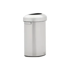 Refine Stainless Steel Indoor Trash Can with Open Lid, 16 Gallon, Silver (2147550)<Rubbermaid Discount