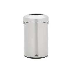 Refine Stainless Steel Trash Can with Open Lid, 16 Gallons, Silver (2147583)<Rubbermaid Clearance