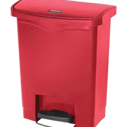 Slim Jim Resin Front Step-On Trash Can, 8 Gallons, Red (1883564)<Rubbermaid Best