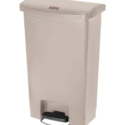 ® Slim Jim Resin Front Step-On Trash Can, 13 Gallons, Beige (1883458)<Rubbermaid New