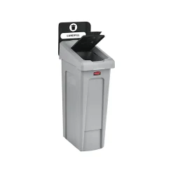 Slim Jim Single-Stream Recycling Station, 23 Gallon, Gray/Black (2185053)<Rubbermaid Best