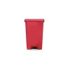 Slim Jim Step-On Plastic Step Trash Can, 18 Gallon, Red (1883568)<Rubbermaid