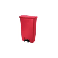 Slim Jim Step-On Plastic Step Trash Can, 18 Gallon, Red (1883568)<Rubbermaid