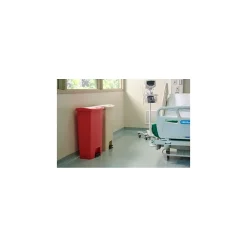 Slim Jim Step-On Plastic Step Trash Can, 18 Gallon, Red (1883568)<Rubbermaid