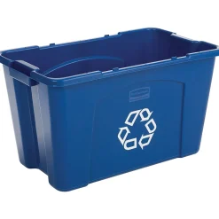 Stacking Recycle Bin, Rectangular, Polyethylene, 18 Gallon, Blue<Rubbermaid Online